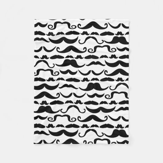 Mustache Pattern Fleece Deken (Voorkant)