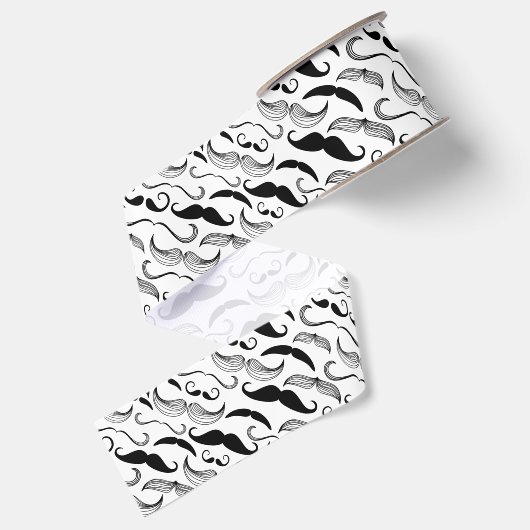 Mustache Pattern Grosgrain Lint (Achterkant)