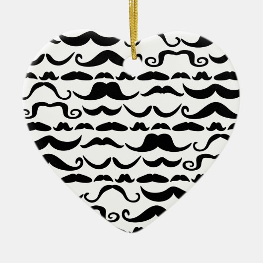 Mustache Pattern Keramisch Ornament (Voorkant)