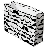 Mustache Pattern Large Cadeautasje (Achterkant Gekanteld)