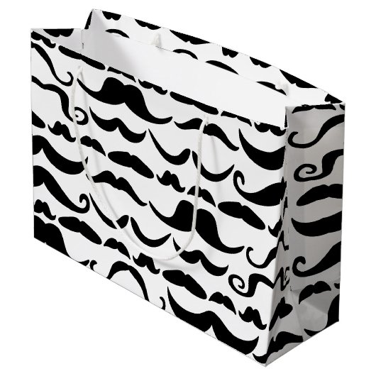 Mustache Pattern Large Cadeautasje (Achterkant Gekanteld)