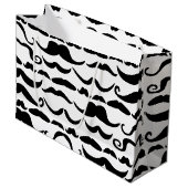 Mustache Pattern Large Cadeautasje (Voorkant Gekanteld)