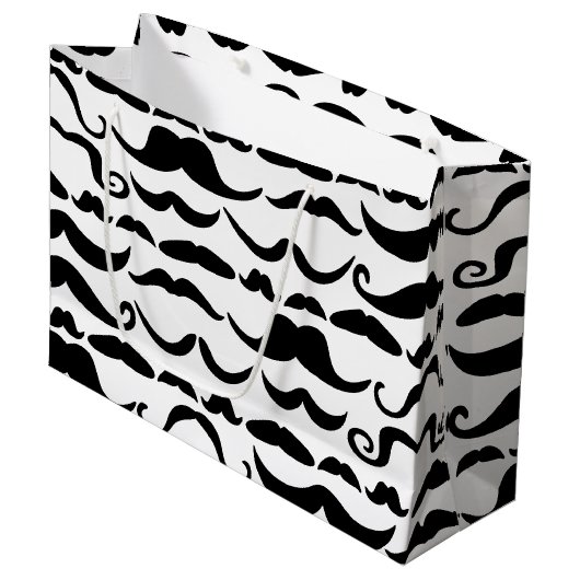 Mustache Pattern Large Cadeautasje (Voorkant Gekanteld)