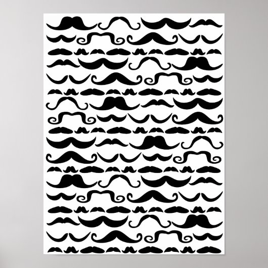 Mustache Pattern Poster (Voorkant)
