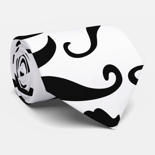 Mustache Pattern Stropdas (Opgerold)