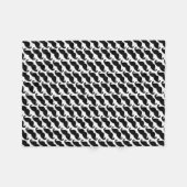 Mustache Pattern White en Black Fleece Deken (Voorkant (Horizontaal))