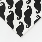 Mustache Pattern White en Black Fleece Deken (Hoek)