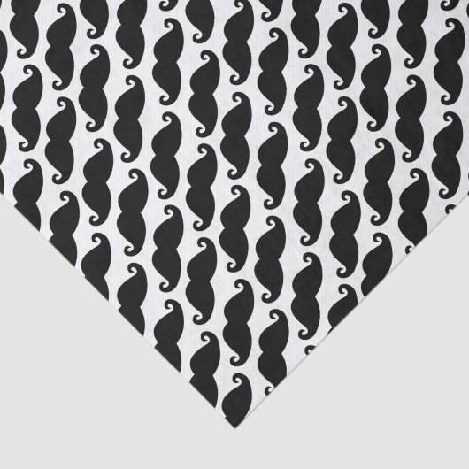Mustache Pattern White en Black Tissuepapier (Detail)
