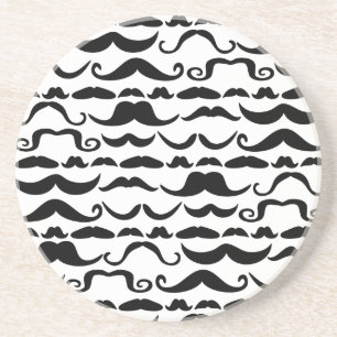 Mustache Pattern Zandsteen Onderzetter