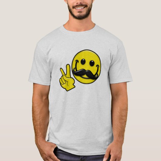 Mustache Peace T-shirt (Voorkant)