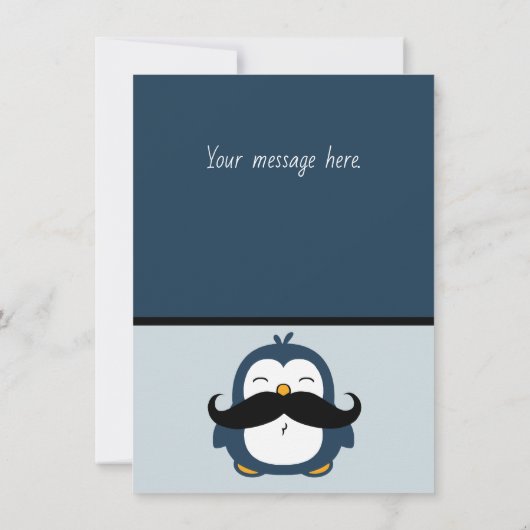 Mustache Penguin Happy Moederdag Kaart (Achterkant)