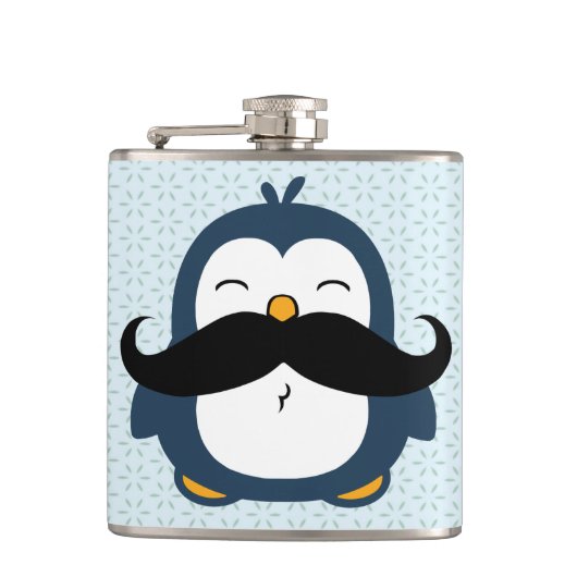 Mustache Penguin Heupfles (Voorkant)