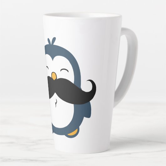 Mustache Penguin Latte Mok (Rechterhoek)