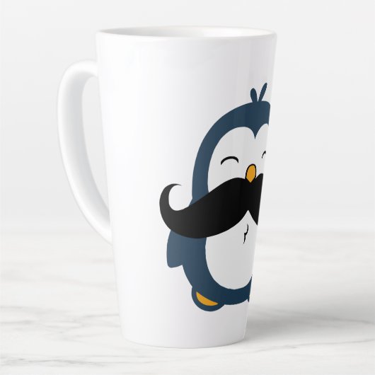 Mustache Penguin Latte Mok (Linkerhoek)