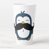 Mustache Penguin Latte Mok (Voorkant)