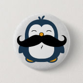 Mustache Penguin Ronde Button 5,7 Cm (Voorkant)