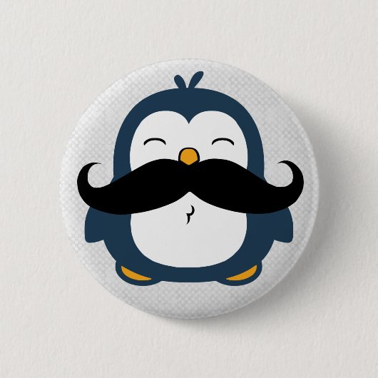 Mustache Penguin Ronde Button 5,7 Cm (Voorkant)