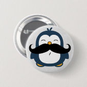 Mustache Penguin Ronde Button 5,7 Cm (Voorkant /achterkant)