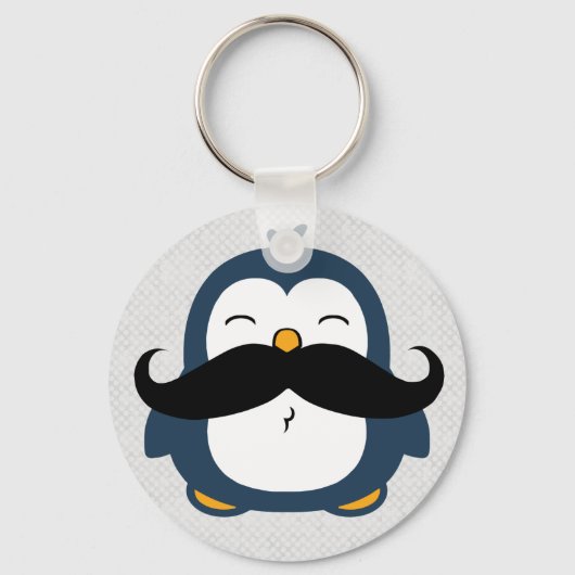 Mustache Penguin Sleutelhanger (Voorkant)