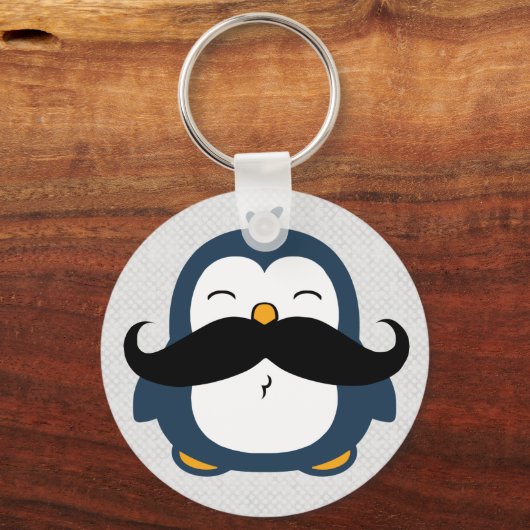 Mustache Penguin Sleutelhanger (Voorkant)