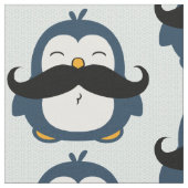 Mustache Penguin Trend Pattern Stof (Close Up)
