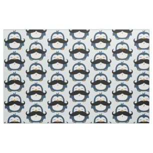 Mustache Penguin Trend Pattern Stof