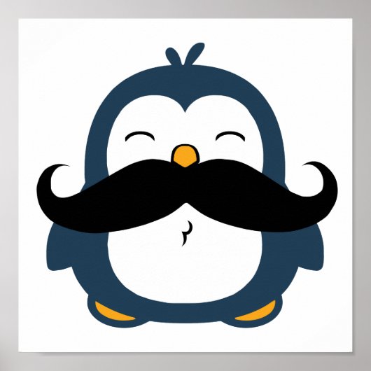 Mustache Penguin Trend Poster (Voorkant)