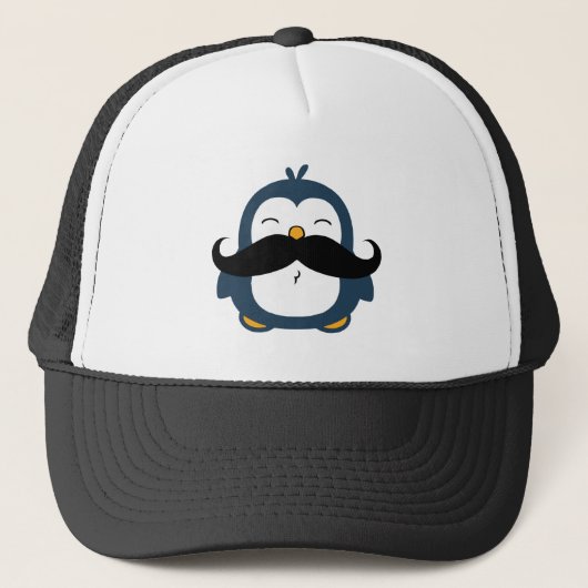 Mustache Penguin Trucker Pet (Voorkant)