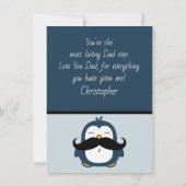 Mustache Penguin Vaderdag | Blauw (Achterkant)