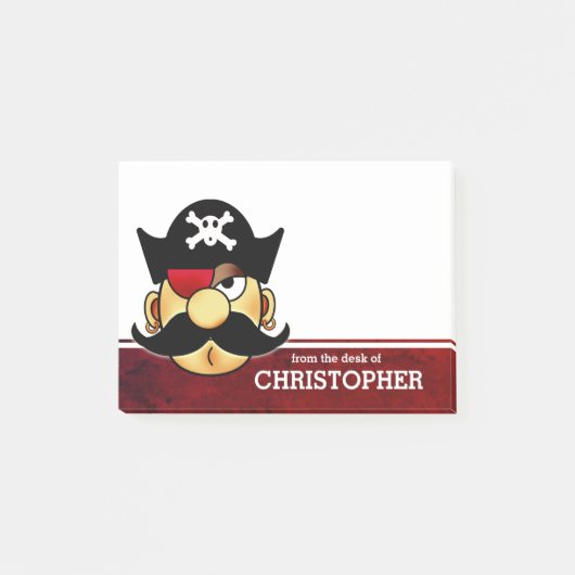 Mustache Pirate Persoonlijk Post-it® Notes (Voorkant)