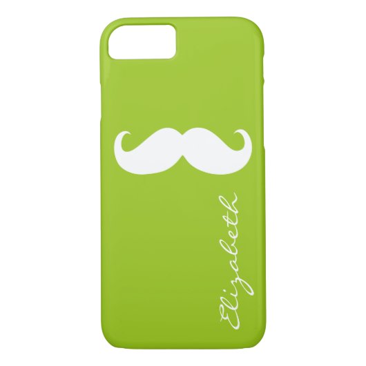 Mustache Plain Green Achtergrond Case-Mate iPhone Case (Achterkant)