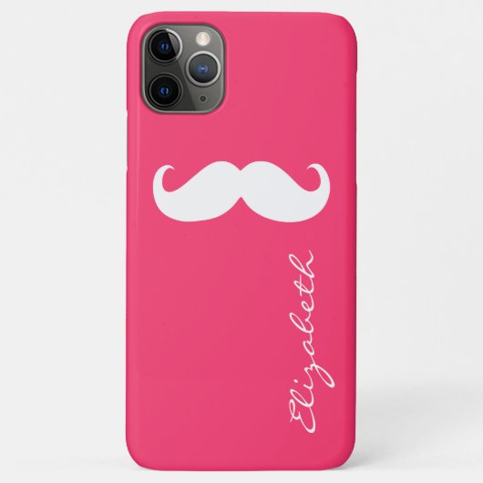 Mustache Plain Hot Pink Achtergrond Case-Mate iPhone Case (Achterkant)