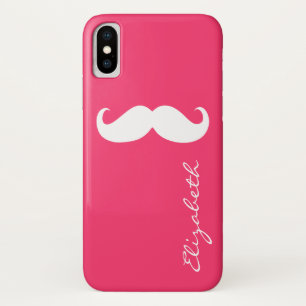Mustache Plain Hot Pink Achtergrond Case-Mate iPhone Case