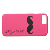 Mustache Plain Hot Pink Achtergrond Case-Mate iPhone Case (Achterkant (Horizontaal))