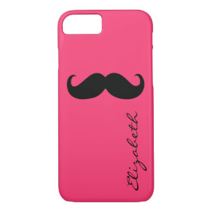 Mustache Plain Hot Pink Achtergrond Case-Mate iPhone Case