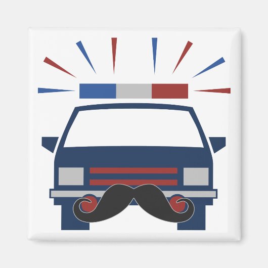 Mustache Politie magneet (Voorkant)