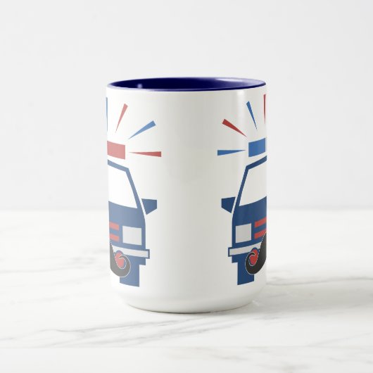 Mustache Politie mok - kies stijl en kleur (Midden)