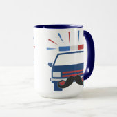 Mustache Politie mok - kies stijl en kleur (Voorkant rechts)