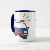 Mustache Politie mok - kies stijl en kleur (Voorkant links)