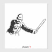 Mustache politieman sticker (Vel)