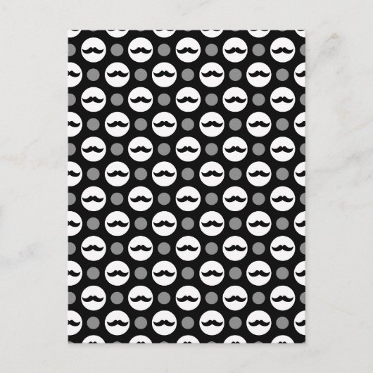 Mustache Polka Dots Briefkaart (Voorkant)