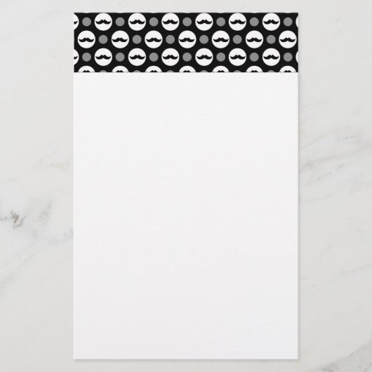 Mustache Polka Dots Stationery Briefpapier (Voorkant)