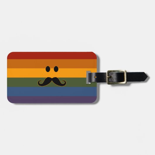 Mustache Pride aangepast bagagelabel (Voorkant horizontaal)