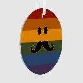 Mustache Pride aangepast ornament (voorkant)