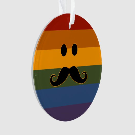Mustache Pride aangepast ornament (voorkant)