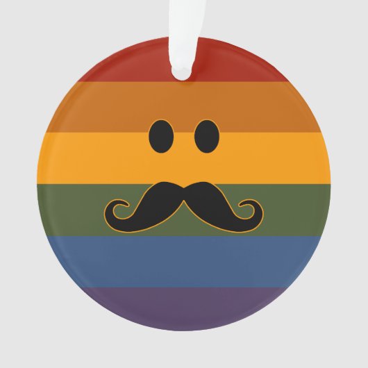 Mustache Pride aangepast ornament (voorkant)