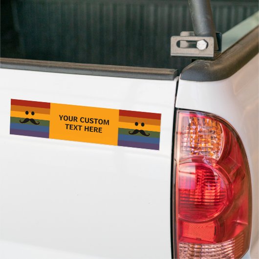 Mustache Pride aangepaste bumpersticker (Op Truck)