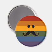Mustache Pride custom magnet (Voorkant / Achterkant)