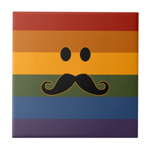 Mustache Pride keramische tegels Tegeltje (Voorkant)