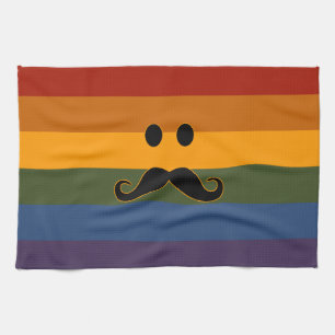 Mustache Pride keukenhanddoek